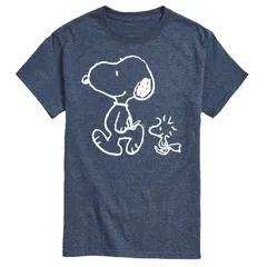 アニメキャラクター レディース トップス Tシャツ グラフィック Licensed Character Mens Peanutsnoopy Walk Graphic Tee Light Blue ブルー