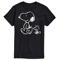 アニメキャラクター レディース トップス Tシャツ グラフィック Licensed Character Mens Peanutsnoopy Walk Graphic Tee Black ブラック