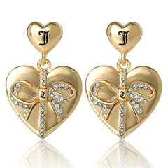 ジューシークチュール レディース アクセサリー ピアス・イヤリング キルティング Juicy Couture QuiltedoubleHeart Drop Earrings GoldTone withのサムネイル