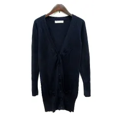 ザラ ZARA カーディガン ニット ロング S 紺 ネイビー /MN