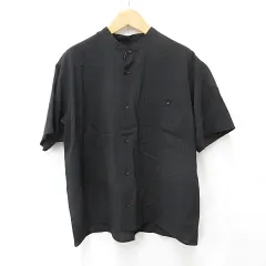シャツ 半袖 バンドカラー 大きいサイズ サンプル品 黒 ブラック 3L 