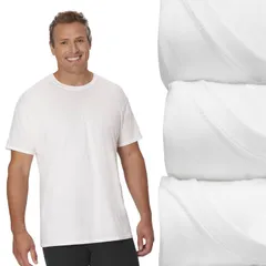 ヘインズ レディース トップス シャツ クルーネック トール Big Tall Hanes Ultimate 3Pack ComfortSoft Crewneck Undershirts Whiteのサムネイル