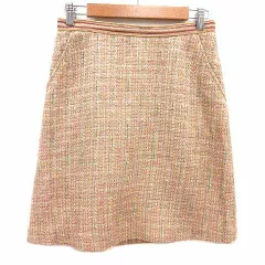 組曲 クミキョク KUMIKYOKU 台形スカート ひざ丈 ツイード モヘヤ混 3 L ベージュ /YK