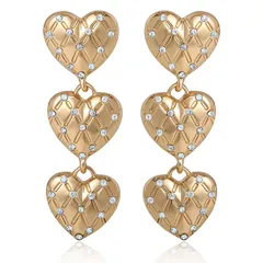 ジューシークチュール レディース アクセサリー ピアス・イヤリング Juicy Couture Triple Heart Drop Earrings Yellow Gold イエローのサムネイル