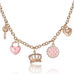 ジューシークチュール レディース アクセサリー ネックレス・チョーカー・ペンダントトップ レース Juicy Couture GoldTone Charm Necklace with Pink Enaのサムネイル