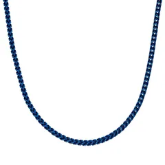 リンクス レディース アクセサリー ネックレス・チョーカー・ペンダントトップ Tシャツ コート アクリル レース Mens LYNX Blue AcrylicCoated Stainlessteel Franco Chainecklace Stainless