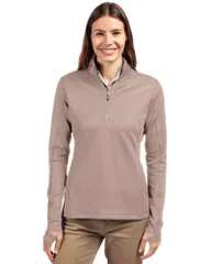 カッターアンドバック レディース アウター ジャケット・ブルゾン ハーフジップ Cutter Buck Traverse Stretch Quarter Zip Womens Pullover Mushroom