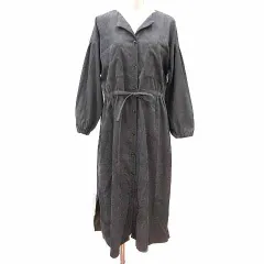 ブージュルード Bou Jeloud ワンピース ウエストマーク 長袖 F チャコールグレー /YK