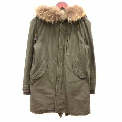 アーバンリサーチ URBAN RESEARCH モッズコート ジップアップ ライナー ラクーンファー F 緑 カーキ /YK