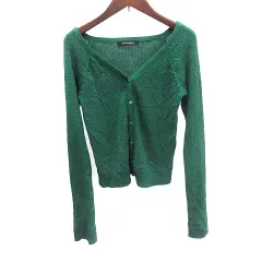 ローズバッド ROSE BUD ニット カーディガン リブ 長袖 F 緑 グリーン /AU