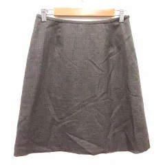 ヨークランド YORKLAND 台形スカート ひざ丈 ウール 11AR L 茶 ブラウン /YK