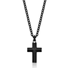 リンクス レディース アクセサリー ネックレス・チョーカー・ペンダントトップ Tシャツ レース Mens LYNX Stainlessteel Rope Chain Cross Pendant Necklace Black ブラック