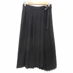 エージーバイアクアガール AG by aquagirl プリーツスカート ロング M 黒 ブラック /YK