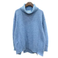 ルクールブラン le.coeur blanc ニット セーター オフタートル 長袖 38 M 青 ブルー /MN