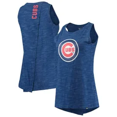 ニューエラ レディース トップス Tシャツ Womens New Era Royal Chicago Cubspace Dye BackKnotank Top Cublue ブルー