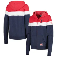 ニューエラ レディース トップス Tシャツ カラーブロック パーカー ジャケット Womens New Era Heather Navy Minnesota Twins Colorblock Fullのサムネイル