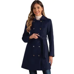 アレグラ ケー レディース アウター ジャケット・ブルゾン ボタンダウン コート ダウン ALLEGRA K Winter Coat for Womens Peter Pan Collar Double Breasted Slant Pocket Button