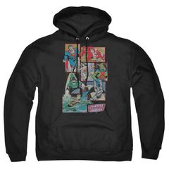 애니메이션 캐릭터 레이디스 아우터 니트 스웨터 파커 Licensed Character DComics Justice League Boxes Adult Pull Over Hoodie Black 블랙