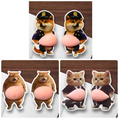 S10 おなかシール 6個セット お腹シール ステッカー 犬 猫 ぷくぷく 訳有
