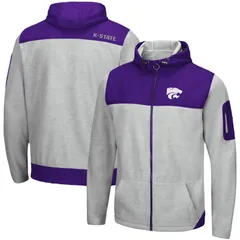 コロシアム レディース アウター ジャケット・ブルゾン パーカー Mens Colosseum Heathered GrayPurple Kansastate Wildcatschwartz FullZip Hoodie Kst Grey グレー