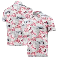 レインスプーナー レディース トップス Tシャツ ポロシャツ Mens Reyn Spooner White Atlanta Braves Performance Polo Brv White ホワイのサムネイル