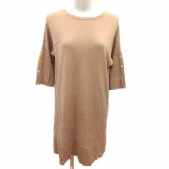 イエナ IENA ワンピース ミニ ニット 七分袖 ウール ベージュ /YK