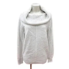 ナチュラルビューティーベーシック NATURAL BEAUTY BASIC ニット セーター オフタートル 長袖 M 白 オフホワイト /MN