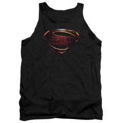 애니메이션 캐릭터 레이디스 탑스 T셔츠 로고 Licensed Character Justice League Movie Superman Logo Adultank Top Black 블랙