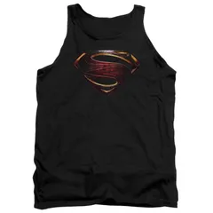 アニメキャラクター レディース トップス Tシャツ ロゴ Licensed Character Justice League Movie Superman Logo Adultank Top Black ブラック