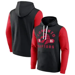 ファナティクス レディース トップス Tシャツ カラーブロック パーカー Mens Fanatics BlackRed Toronto Raptors Attack Colorblock Pullover Hoodie Rpt Black ブラック