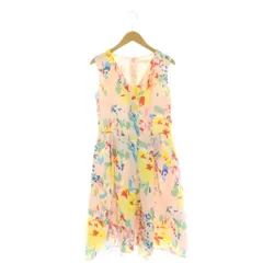 チェスティ Chesty 総柄ワンピース Vネック 0 ピンク マルチカラー /CX ■OS