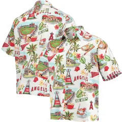 レインスプーナー レディース トップス Tシャツ Mens Reyn Spooner White Los Angeles Angelscenic ButtonUp Shirt Ang White ホワのサムネイル