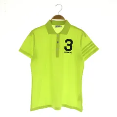 アディダス adidas ポロシャツ 半袖 ロゴ ゴルフウェア L/G ライム /MY ■OS ■SH