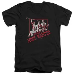 アニメキャラクター レディース トップス Tシャツ Vネック Licensed Character Batman Gothams Most Wanted Short Sleeve Adult V Neck Tshirt Black ブラック