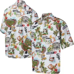 レインスプーナー レディース トップス Tシャツ Mens Reyn Spooner White Chicago White Sox Scenic ButtonUp Shirt Sox White ホのサムネイル
