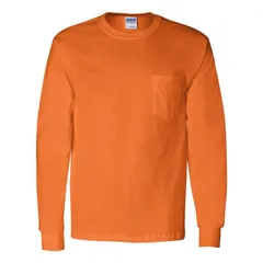 ギルダン レディース トップス Tシャツ コットン Gildan Ultra Cotton Long Sleeve PocketShirt Safety Orange オレンジ