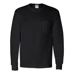 ギルダン レディース トップス Tシャツ コットン Gildan Ultra Cotton Long Sleeve PocketShirt Black ブラック