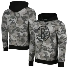 ヒューゴボス レディース トップス Tシャツ パーカー Mens Hugo Boss Black Brooklynets Camo Pullover Hoodie Net Black ブラックのサムネイル