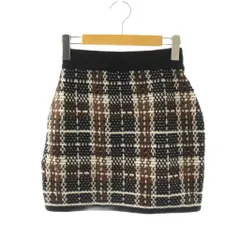 ダーリッチ Darich チェックニットミニスカート F ブラック ブラウン /DF ■OS