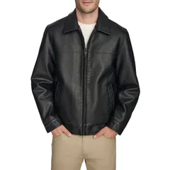 ドッカーズ レディース アウター ジャケット・ブルゾン レザー フェイクレザー Mens Dockers Faux Leather Bomber Jacket Black ブラック