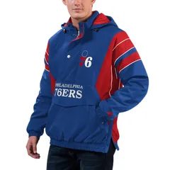 スターター レディース アウター ジャケット・ブルゾン パーカー Menstarteroyal Philadelphia 76ers Home Team Hoodie HalfZip Jacket 7のサムネイル