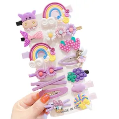 プレゼント 誕生日 髪飾り 前髪 (G) 子供用 サイドクリップ カラフル 可愛い キッズヘアピン 髪留め パッチンピン 女の子 赤ちゃん ヘアアクセサリー ヘアピン 14個セット 子供 ヘアクリップ