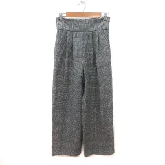 スピック&スパン Spick&Span ワイドパンツ グレンチェック 36 黒 ブラック 白 ホワイト /MS