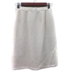 クレージュ courreges タイトスカート ひざ丈 61-89 白 オフホワイト /YI