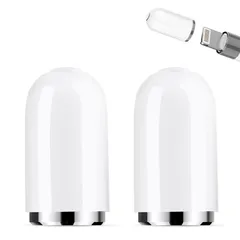 対応Apple Pencil交換用 キャップ 互換 アップルペンシル キャップ 第1世代対応 ホワイト 2個入り 交換用/予備用 充電口保護カバー 軽量耐久設計 アダプターカバー 密着加工