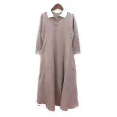 ナチュラルクチュール natural couture ワンピース ロング 長袖 F グレージュ /MN