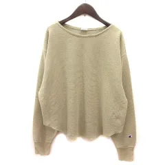 チャンピオン CHAMPION ニット カットソー ボートネック ワンポイント 長袖 M ベージュ /MS