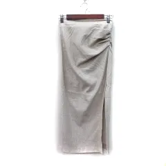 ザラ ZARA タイトスカート ロング 麻混 リネン混 ベージュ /YI