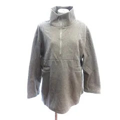 ミスティック mystic カットソー ハーフジップ 起毛 オーバーサイズ 長袖 F ベージュ /AU