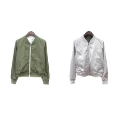 アーバンリサーチ サニーレーベル URBAN RESEARCH Sonny Label ジャケット ブルゾン リバーシブル 36 S 緑 カーキ ライトグレー /MN